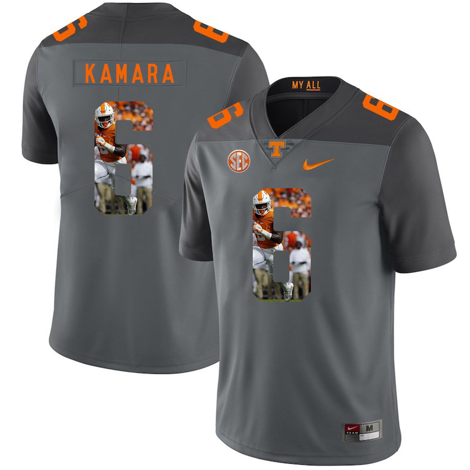 Men Tennessee Volunteers #6 Kamara Grey Fashion Edition Customized NCAA Jerseys